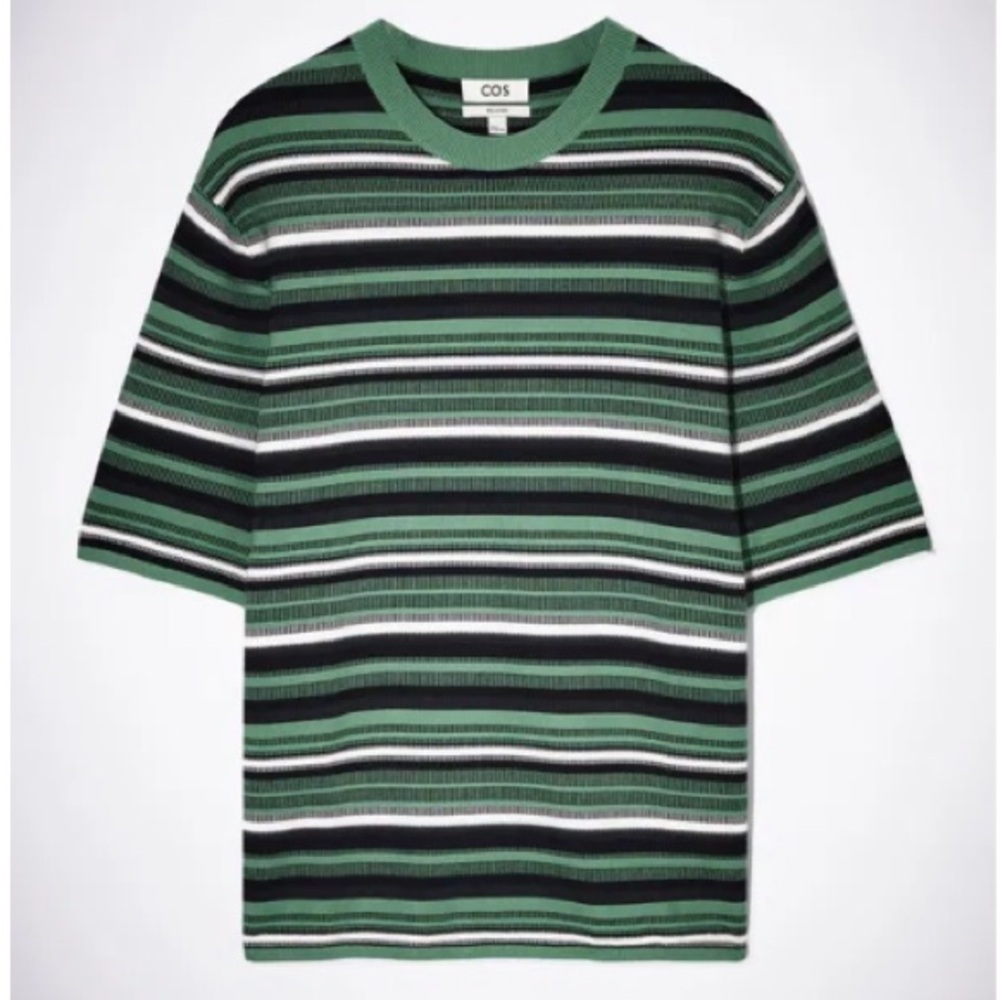 COS Jacquard Knit Cotton Stripe T-Shirt S